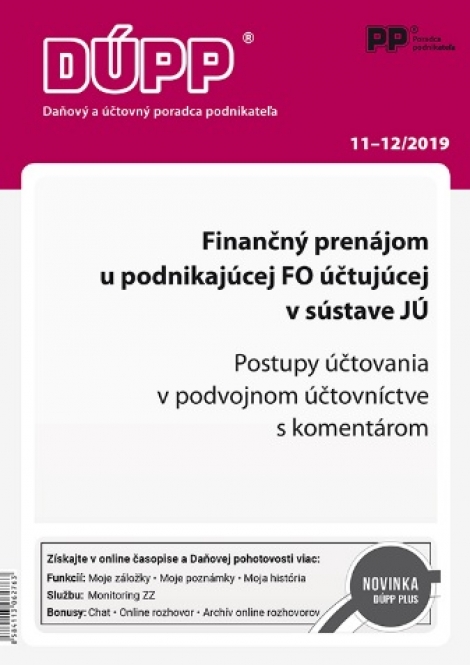DUPP 11-12/2019 Finančný prenájom u podnikajúcej FO účtujúcej v sústave JÚ - 