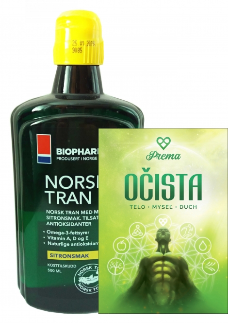 Olej Norsk Tran + kniha Očista - Vitamín D... (375 ml) + kniha Očista
