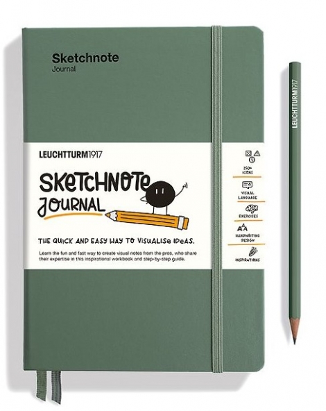 Sketchnote Journal Medium (A5), Olive - The quick and easy way to visualise ideas