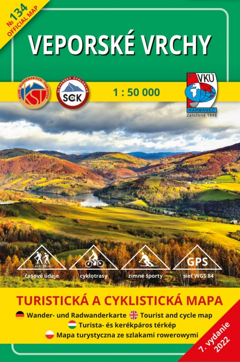 Veporské vrchy 1:50 000 - Turistická a cyklistická mapa