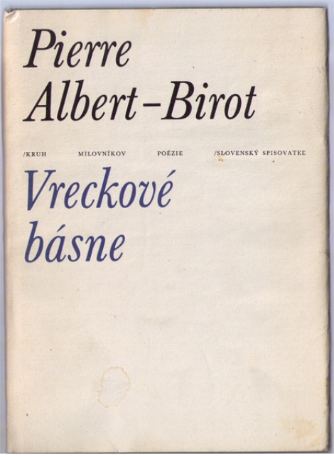 Vreckové básne - Pierre Albert-Birot
