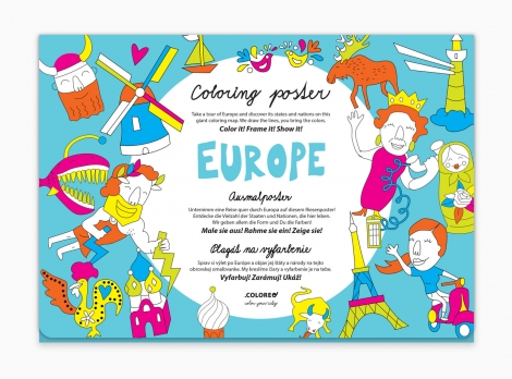 Europe - Coloring poster / Ausmalposter / Plagát na vyfarbenie