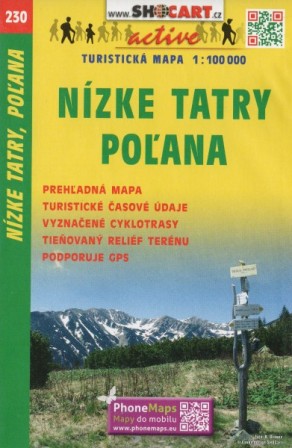 Poľana 1:100 000 - Turistická mapa SHOCart 230 Nízke Tatry