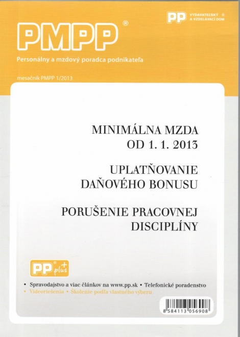 PMPP 1/2013 Minimálna mzda od 1.1. 2013 - 