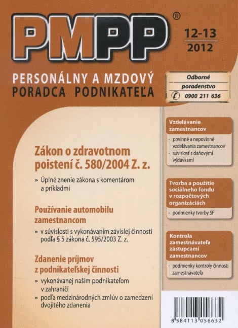 PMPP 12-13/2012 Zákon o zdravotnom poistení č. 580/2004 Z. z. - 