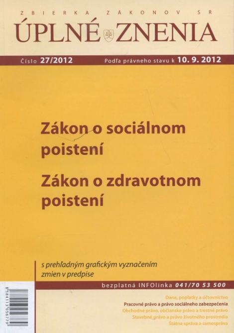 UZZ 27/2012 Zákon o sociálnom poistení - 