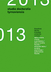 Studia doctoralia Tyrnaviensia 2013 - 
