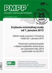 PMPP 2-3/2015 Zvýšenie minimálnej mzdy od 1.januára 2015 - 