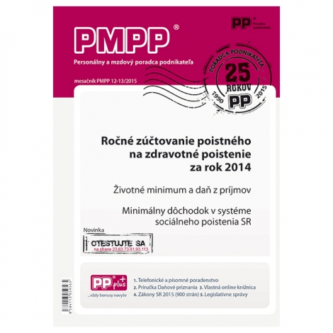 PMPP 12-13/2015 Ročné zúčtovanie poistného na zdravotné poistenie za rok 2014 - 