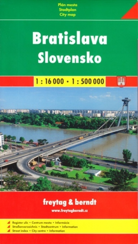 Bratislava + Slovensko 1:16 000/1:500 000 - Plán mesta