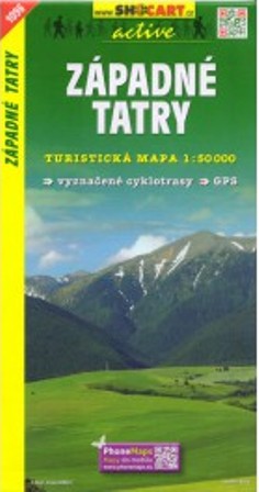 Západné Tatry 1:50 000 - Turistická mapa SHOCart Slovensko 1096