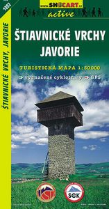 Štiavnické vrchy, Javorie 1:50 000 - Turistická mapa SHOCart Slovensko 1092