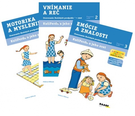 Kuliferdo a jeho svet (overovanie školských predpokladov detí) - Súbor 3 pracovných zošitov (Motorika a myslenie, Vnímanie a reč, Emócie a znalosti)