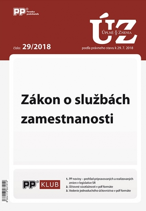 UZZ 29/2018 Zákon o službách zamestnanosti - 