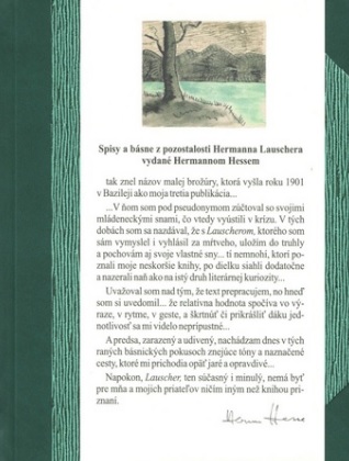 Spisy a básne z pozostalosti Hermanna Lauschera vydané Hermannom Hessem - 