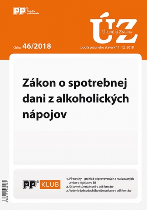 UZZ 46/2018 Zákon o spotrebnej dani z alkoholických nápojov - 