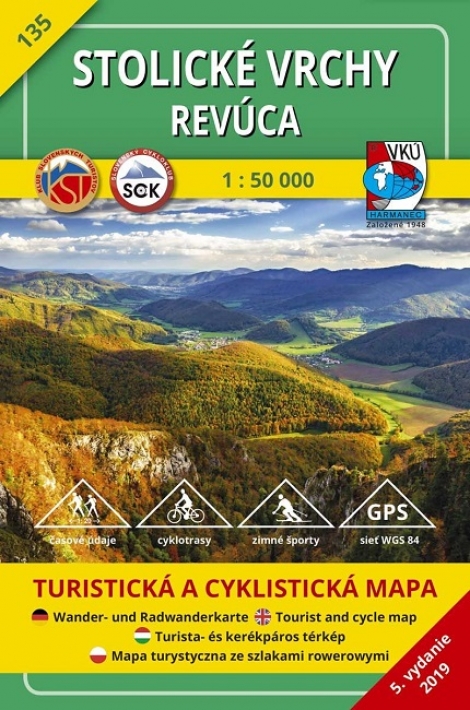 Stolické vrchy, Revúca 1:50 000 (5.vydanie) - Turistická a cyklistická mapa 135