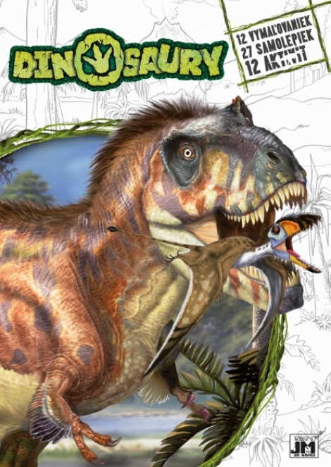 Dinosaury - 12 vymaľovaniek, 27 samolepiek, 12 aktivit - A4