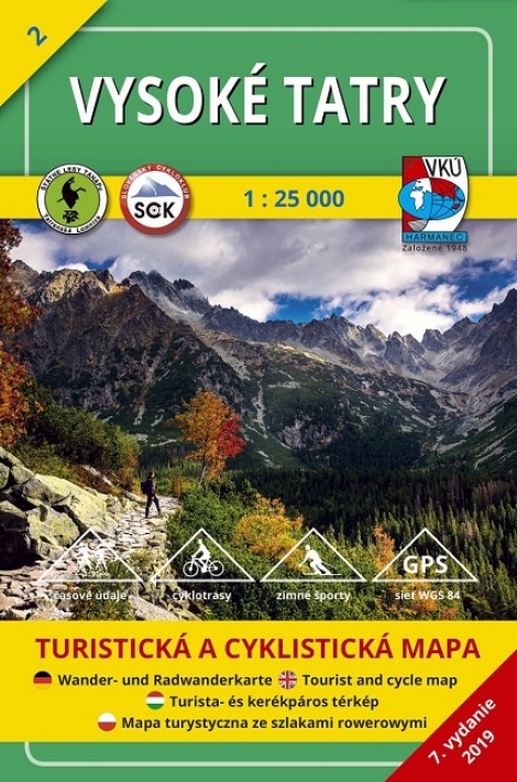 Vysoké Tatry 1 : 25 000 (7. vydanie) - Turistická a cyklistická mapa 2