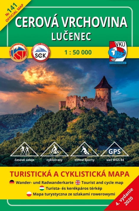 Cerová vrchovina - Lučenec 1:50 000 (4.vydanie) - Turistická a cyklistická mapa