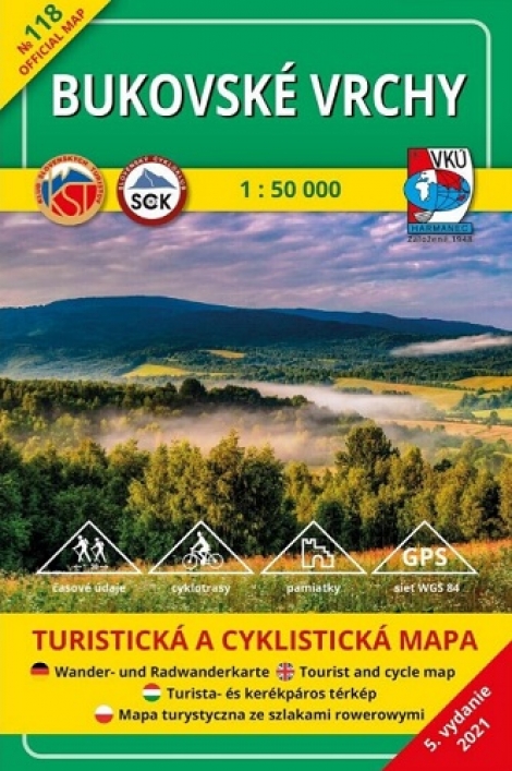 Bukovské vrchy 1:50 000 (5.vydanie) - Turistická a cyklistická mapa