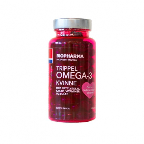 Kakaové omega 3 kyseliny s pupalkovým olejom pre ženy - Trippel omega 3 - Kvinne Kakao