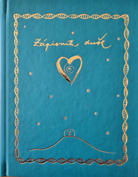 Zápisník duše (modrý) - Tyrkysový so striebornou ražbou