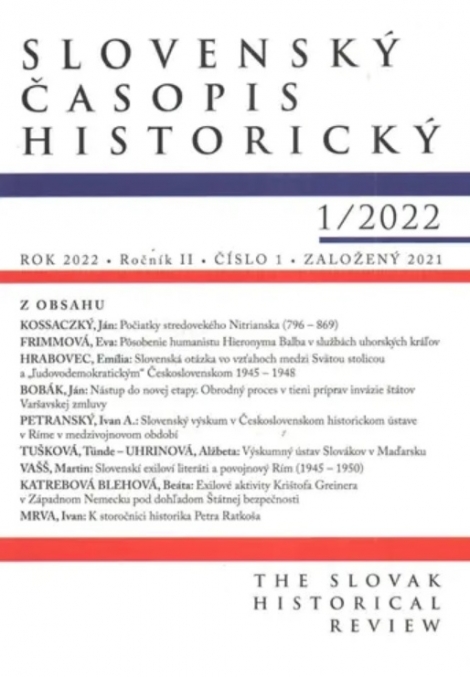 Slovenský časopis historický 1/2022 - 