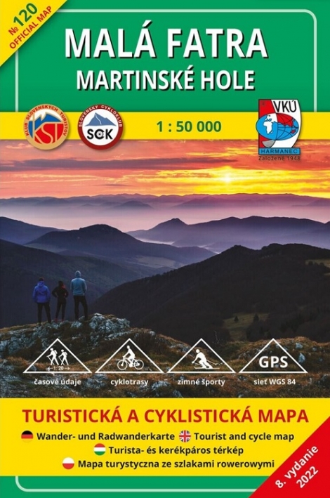 Malá Fatra - Martinské hole 1: 50 000 - Turistická a cyklistická mapa