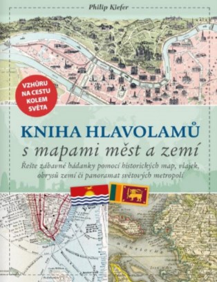 Kniha hlavolamů s mapami měst a zemí