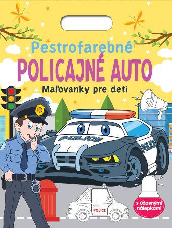 Pestrofarebné policajné auto - Maľovanky pre deti - s úžasnými nálepkami