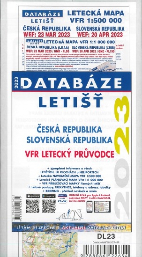 Databáze letišť 2023 - Česká a Slovenská republika / VFR letecký průvodce