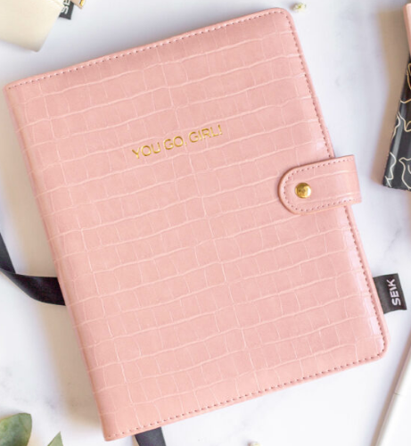 Zápisník v koženom obale - ružový