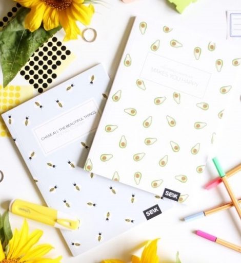 Zápisníky včely & avokáda (2ks) - set 2 zápisníkov