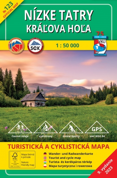 Nízke Tatry - Kráľova hoľa 1:50 000 - Turistická a cyklistická mapa