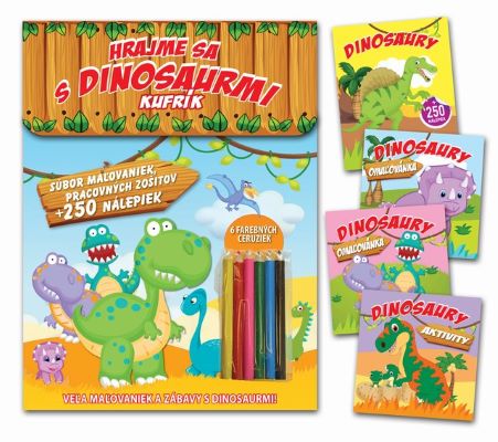 Hrajme sa s dinosaurmi - kufrík - Veľa maľovaniek a zábavy s dinosaurmi!