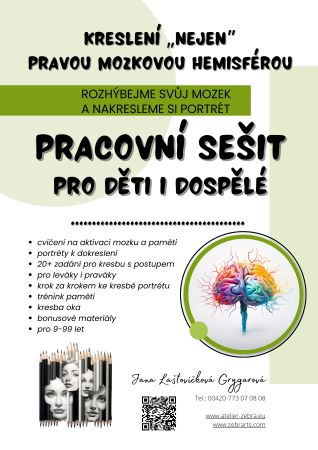 Kreslení „nejen” pravou mozkovou hemisférou - Rozhýbejme svůj mozek a nakresleme si portrét - pracovní sešit