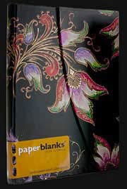 Paperblanks - adresár Floral Cascade Ebony - MIDI - adresár