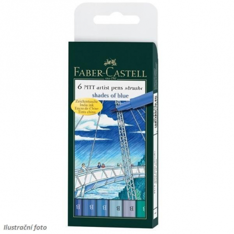Faber-Castell PITT Artist Pen Brush - Odstíny modré 6 ks - 