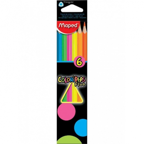 Maped - barevné pastelky - 6 barev, fluorescenční - 