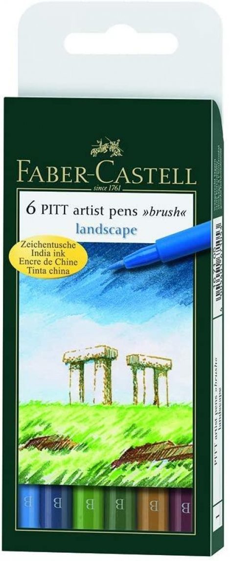 Faber-Castell PITT Artist Pen Brush - Landscape 6 ks - 