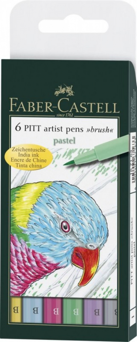 Faber-Castell PITT Artist Pen Brush - pastel 6 ks - 