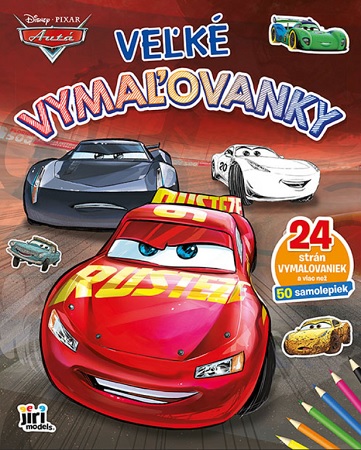 Veľké vymaľovanky - Autá - 24 strán vymalovaniek a viac než 50 samolepiek
