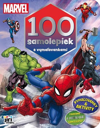 100 samolepiek s vymaľovankami - Marvel - Farebné a metalické samolepky
