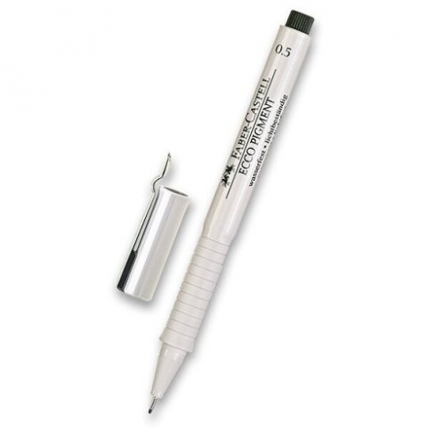 Popisovač Faber-Castell Ecco Pigment - černý 0,5 mm, černý - 