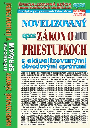 Novelizovaný zákon o priestupkoch s aktualizovanými dôvodovými správami v úplnom znení, NZ 13/2025 - 