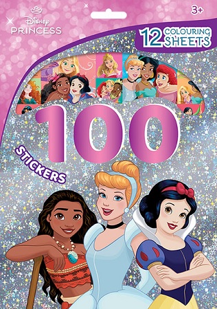 100 samolepiek s maľovankovými listami Disney Princezné - 