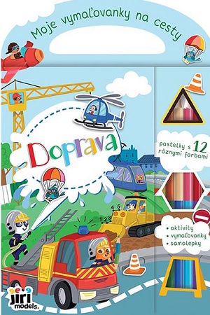 Moje vymaľovanky na cesty Doprava - pastelky s 12 rôznymi farbami