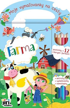 Moje vymaľovanky na cesty Farma - pastelky s 12 rôznymi farbami