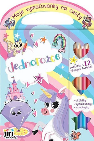 Moje vymaľovanky na cesty Jednorožce - pastelky s 12 rôznymi farbami